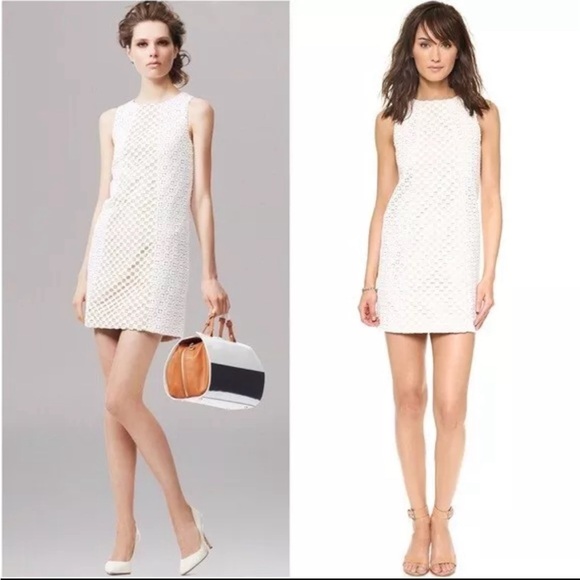 Tibi Dresses & Skirts - NWT Tibi Sonoran Sleeveless Eyelet Shift Dress, Ivory, Crochet, Size 10